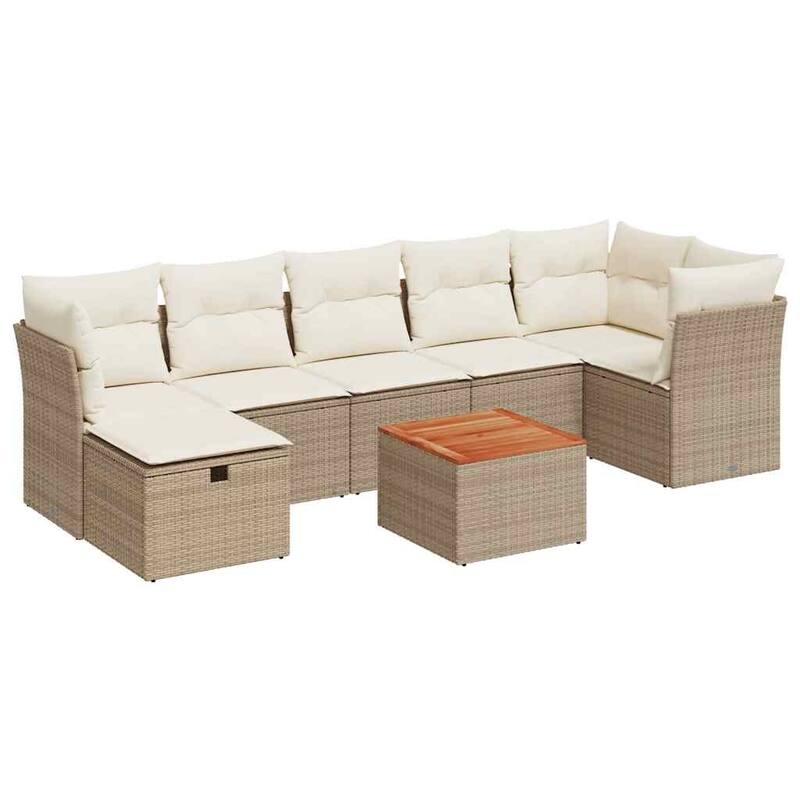 vidaXL Garden Sofa Set Beige/Black/Grey