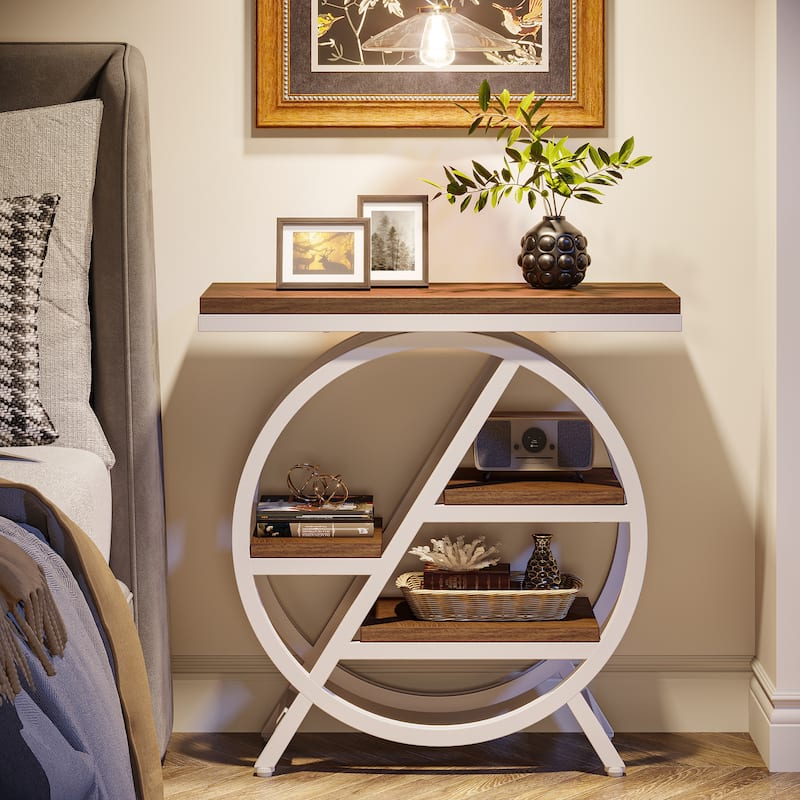 3-Tier End Table Side Table with Storage for Living Room