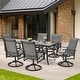 preview thumbnail 22 of 92, Versatile Outdoor Dining Sets w Swivel/Folding Chairs & Steel Slat Table and HDPE Dining Table Set for Gardens, Patios