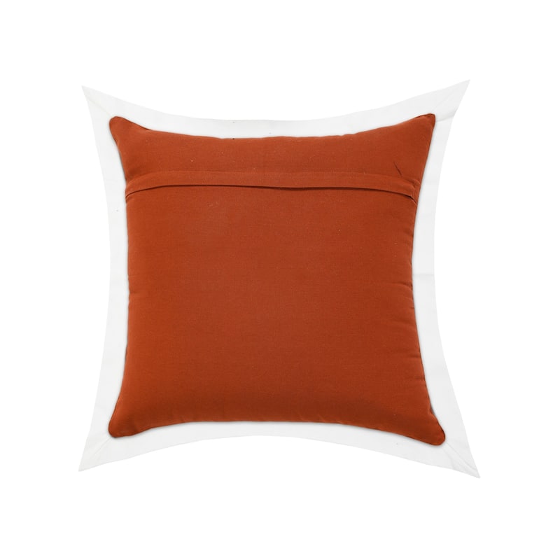 HomeRoots 20" X 20" Cinnamon And White 100% Cotton Geometric Zippered Pillow