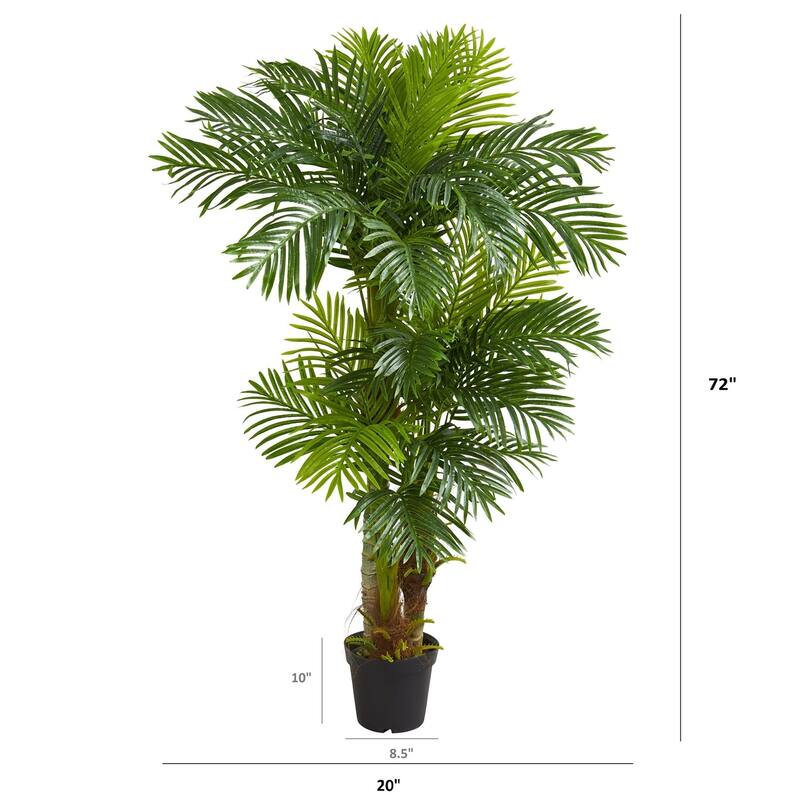 Artificial Palm Tree 6Ft - Tropical Faux Plant Indoor Decor - Elegant Fake Tree for Home Office - 6ft.