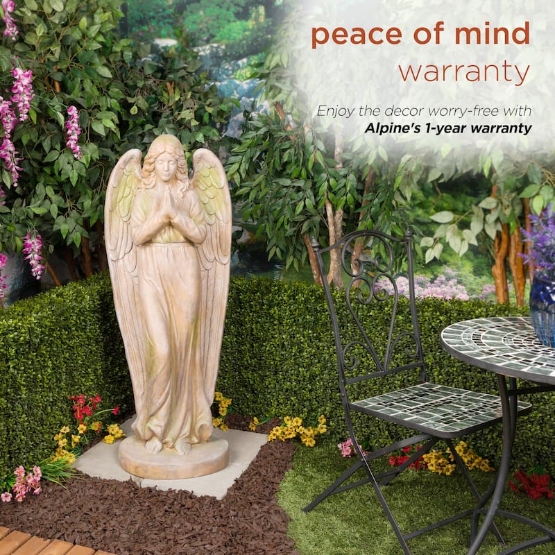 Old World Praying Angel Statue with Mossy Finish