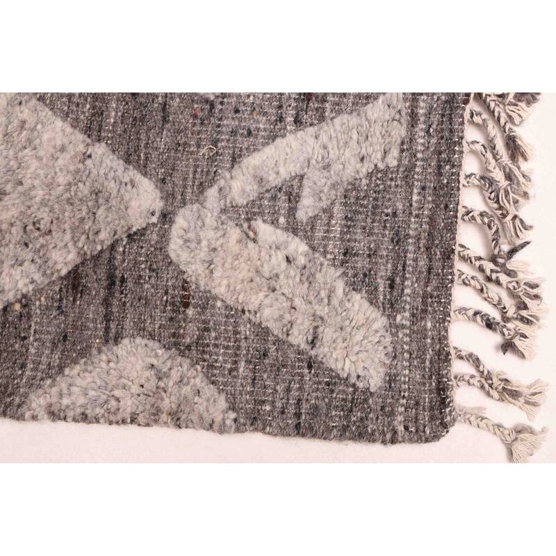 ECARPETGALLERY Hand-knotted Tangier Charcoal Wool Rug - 8'3 x 10'2