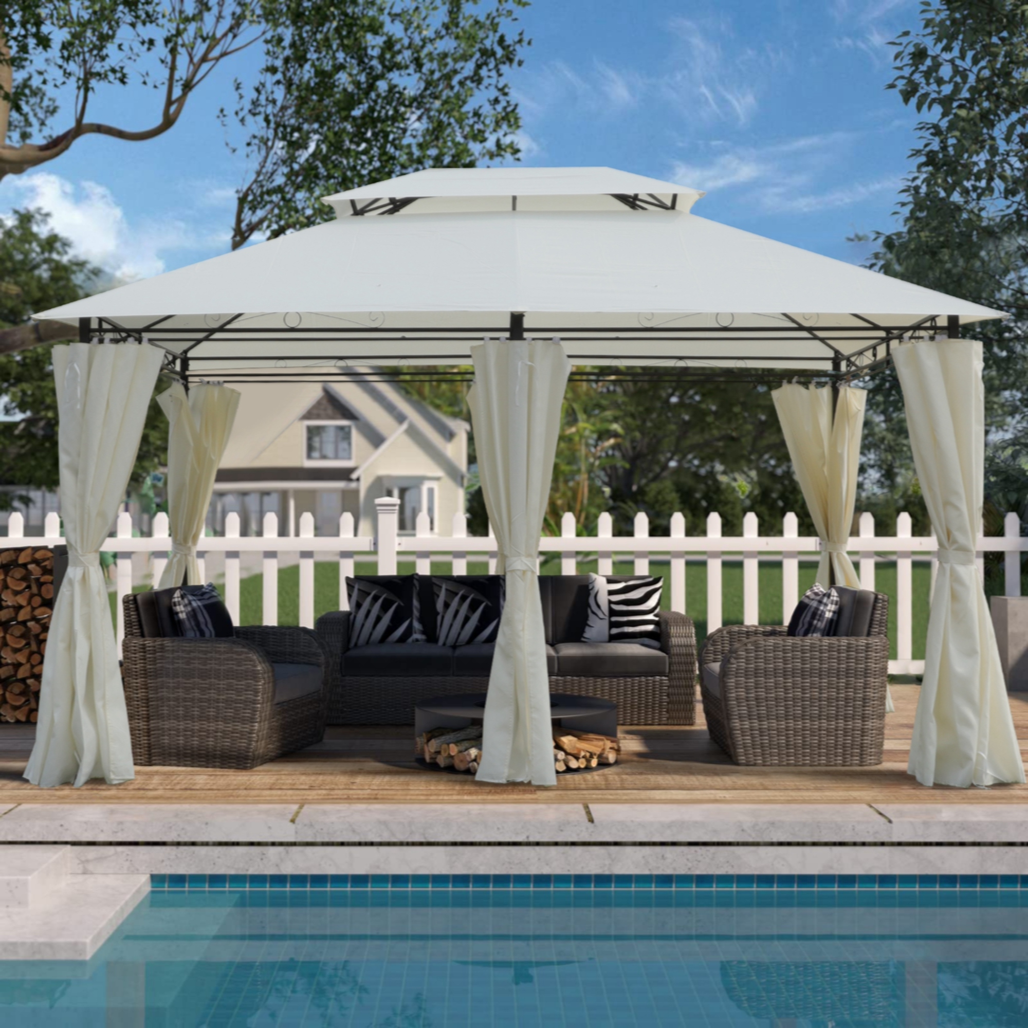 Gazebo with mesh sides hot sale