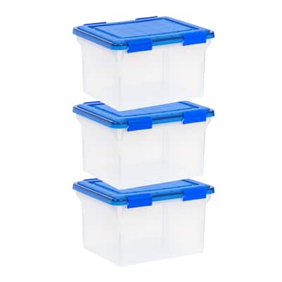 IRIS USA® ULTIMATE CLEAR File Boxes 32 Qt Buckle Lid - Clear - Set of 3