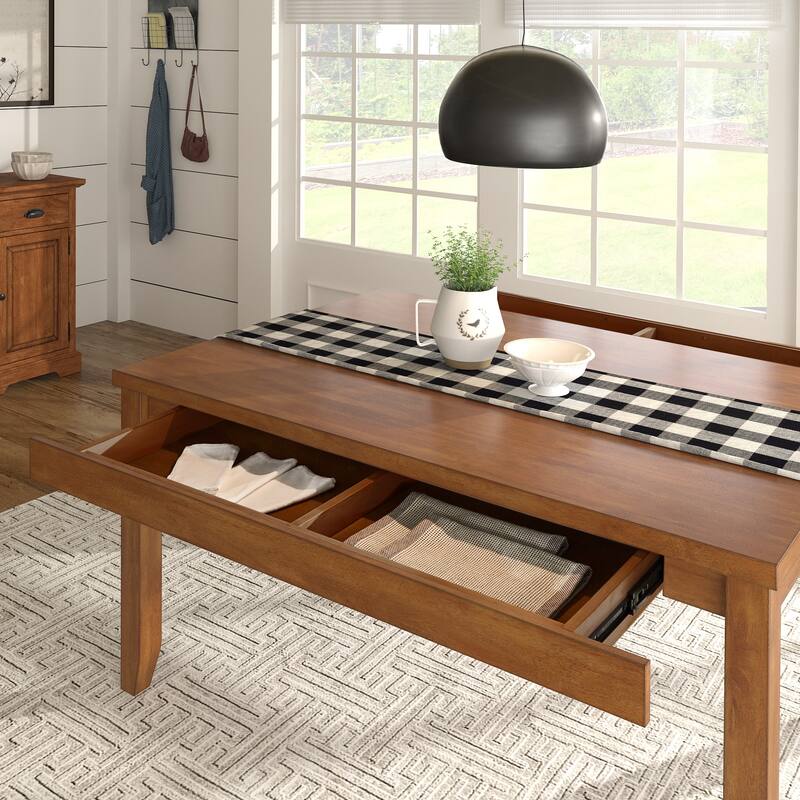Elena Wood Rectangular Dining Table by iNSPIRE Q Classic
