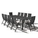 preview thumbnail 40 of 39, 9/11/13-Piece Luxury Outdoor Dining Set All-Weather Aluminum Patio Furniture Foldable Chairs
