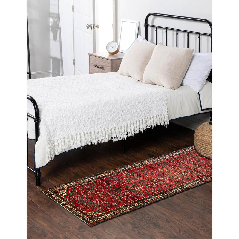 ECARPETGALLERY Hand-knotted Andelz Red Wool Rug - 2'11 x 10'0