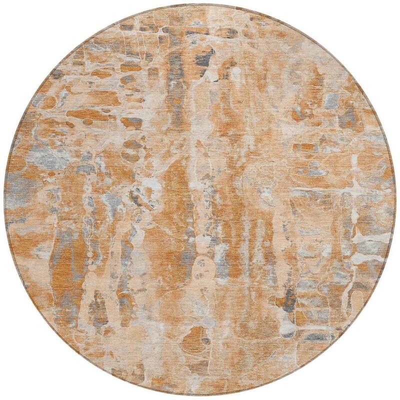 HomeRoots Abstract Transitional Round Outdoor Rug