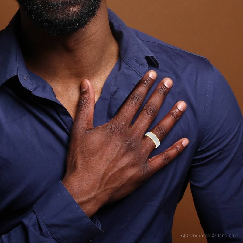 Platinum & Yellow Gold Hammered Wedding Band