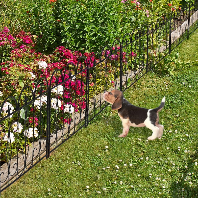 5 Pack Garden Fence Metal Fencing Panels Rustproof Border Section Fence