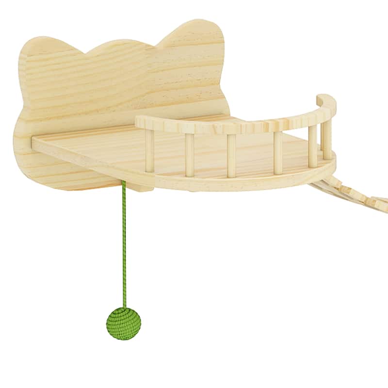 Moasis Wood Wall-Mounted Cat Furniture, Cat Wall Shelves and Perches