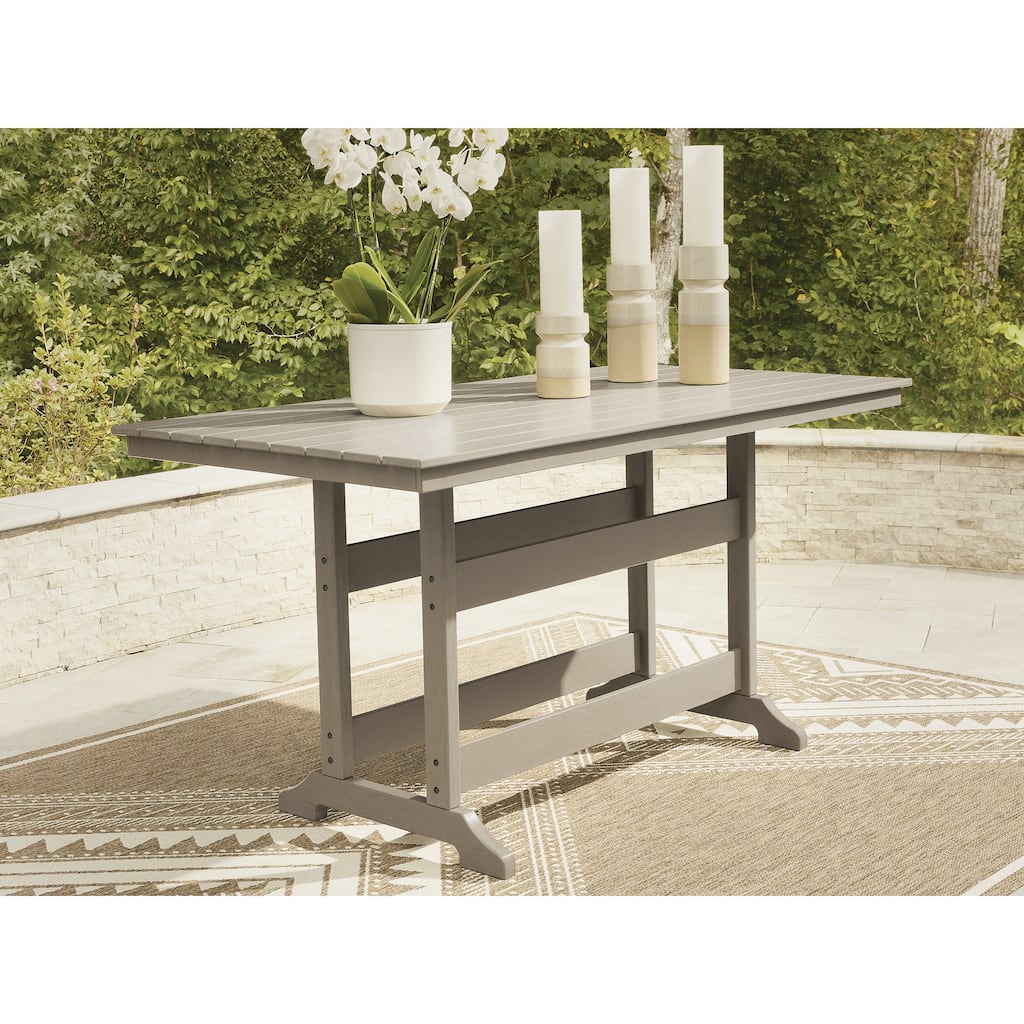 Signature Design by Ashley Sandy Dune Brown Outdoor Counter Height Dining Table - 72" W x 38" D x 37" H