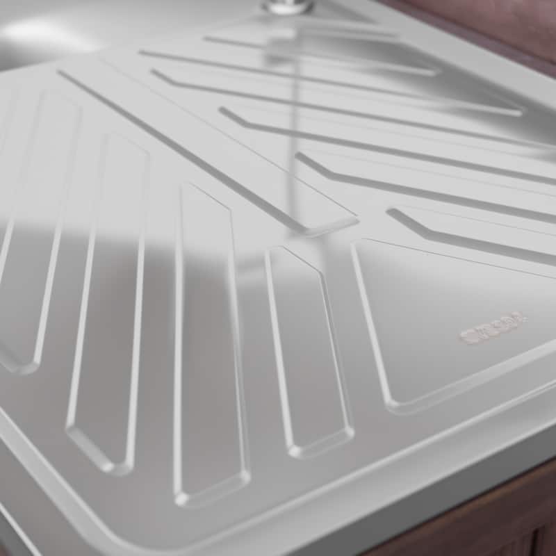 39.4" Outdoor Kitchen Island with Sink, Outdoor Kitchen Cabinet with Back Splash & 4 Wheels for Pizza Prep