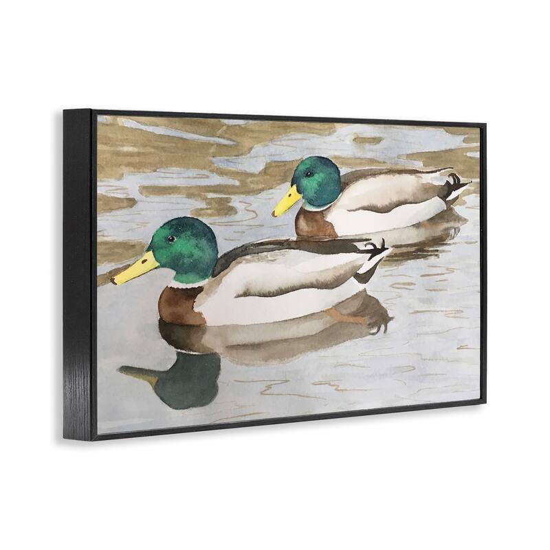 Stupell Mallard Ducks Pair Framed Giclee Art Design By Stephanie Fielden