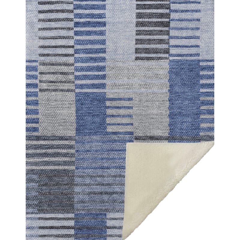 Premium Machine Washable Contemporary Sherpa Throw Blanket