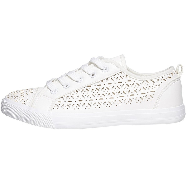 perforated sneakers with laces