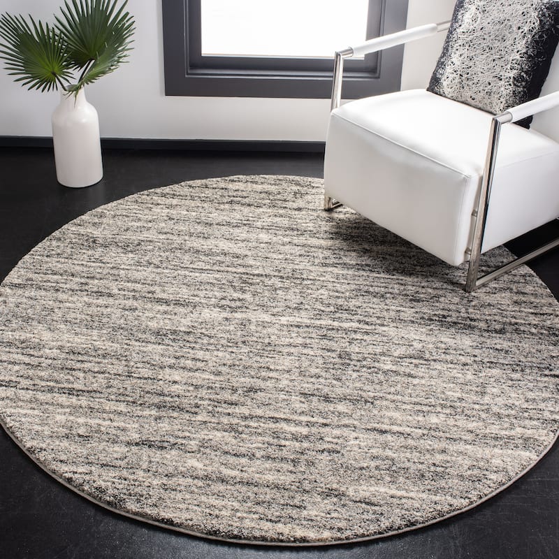 SAFAVIEH Retro Ela Modern Abstract Rug - 6' Round - Ivory/Grey