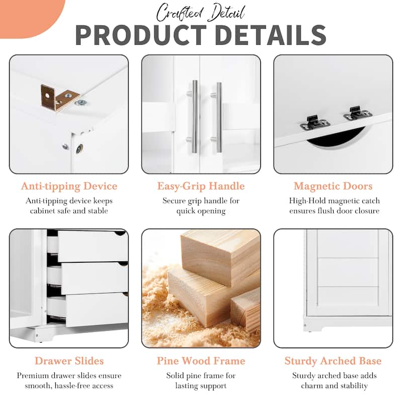 Freestanding Kitchen Storage Cabinet Display Cabinet