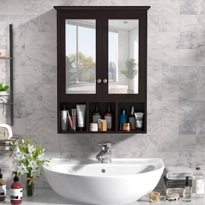 VEIKOUS Oversized Bathroom Medicine Cabinet Wall Mounted Storage with Mirrors