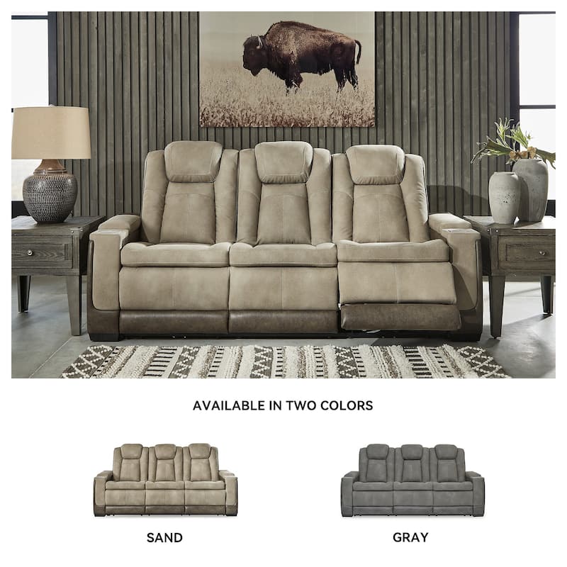 Next-Gen DuraPella Power Recliner Sofa with Adjustable Headrest