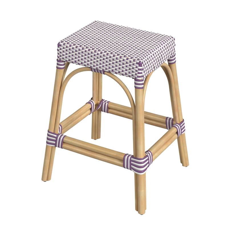 Robias 24.5" Rattan Rectangular Counter Stool