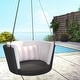 preview thumbnail 1 of 27, The Novogratz Poolside Collection Sally Black Wicker Patio Hanging Swing