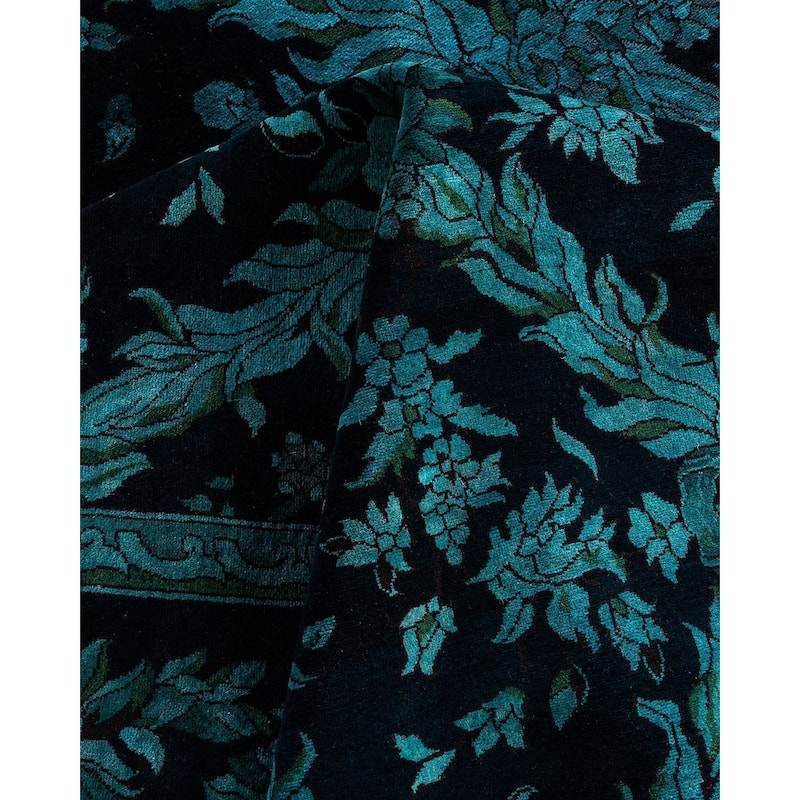 Fine Vibrance One-of-a-Kind Hand-Knotted Area Rug - Black, 9' 1" x 11' 10" - 9' 1" x 11' 10"