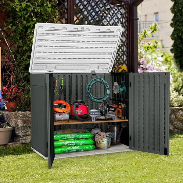 Moasis 4.45 ft. W x 2.75 ft. D Resin Horizontal Storage Shed - Bed