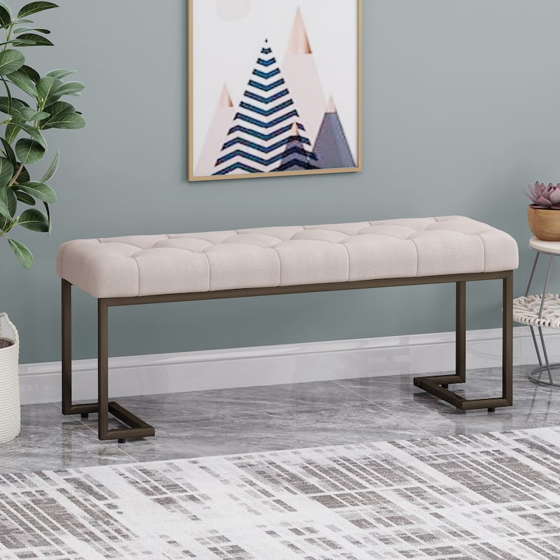 Upholstered Button Tufted Bench