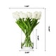 preview thumbnail 16 of 20, Enova Home 20 Pieces Artificial Real Touch Tulips Fake Silk Flowers Arrangement in Glass Vase with Faux Water for Home Decor