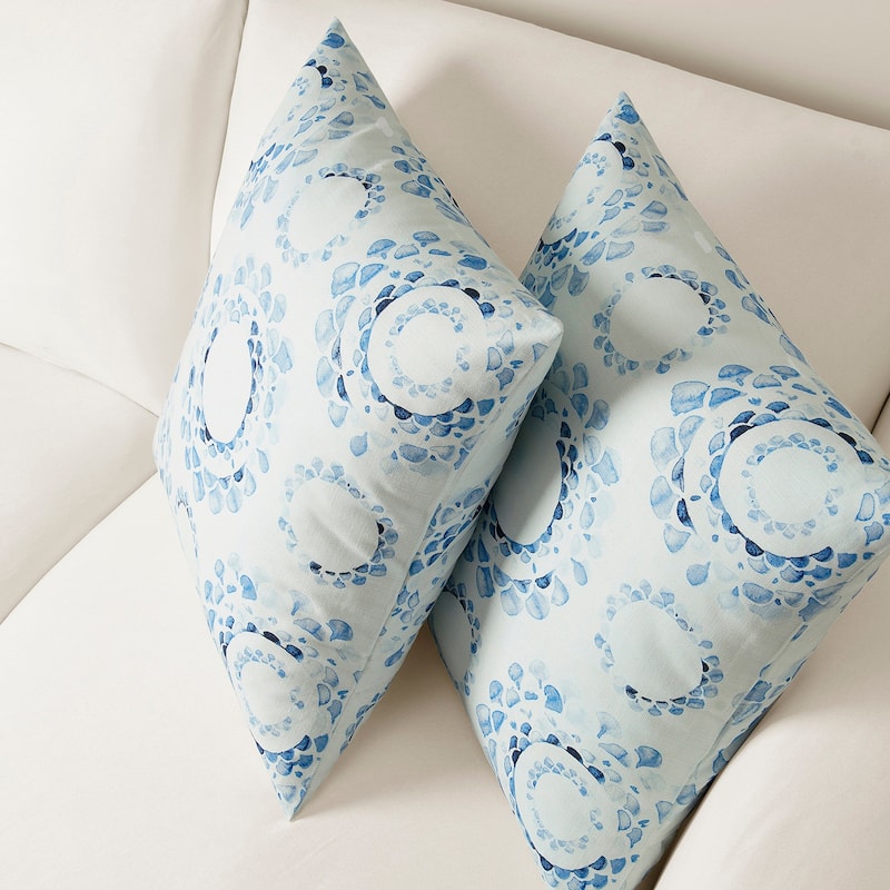 Exclusive Fabrics Printed Cotton Throw Pillow Covers 18 X 18 - Textured Decorative Pillow Covers (Set of 2)