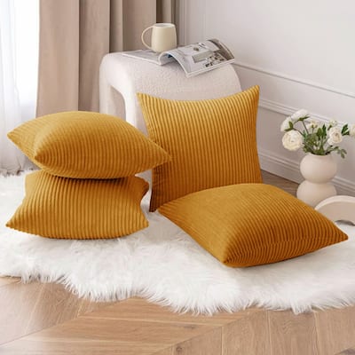 Corduroy Throw Pillow Striped Pillow for Couch Set of 2