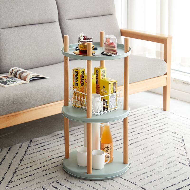 Rotating Storage Shelf, Adjustable Bookshelf, Multifunctional Rack - 3-Tier