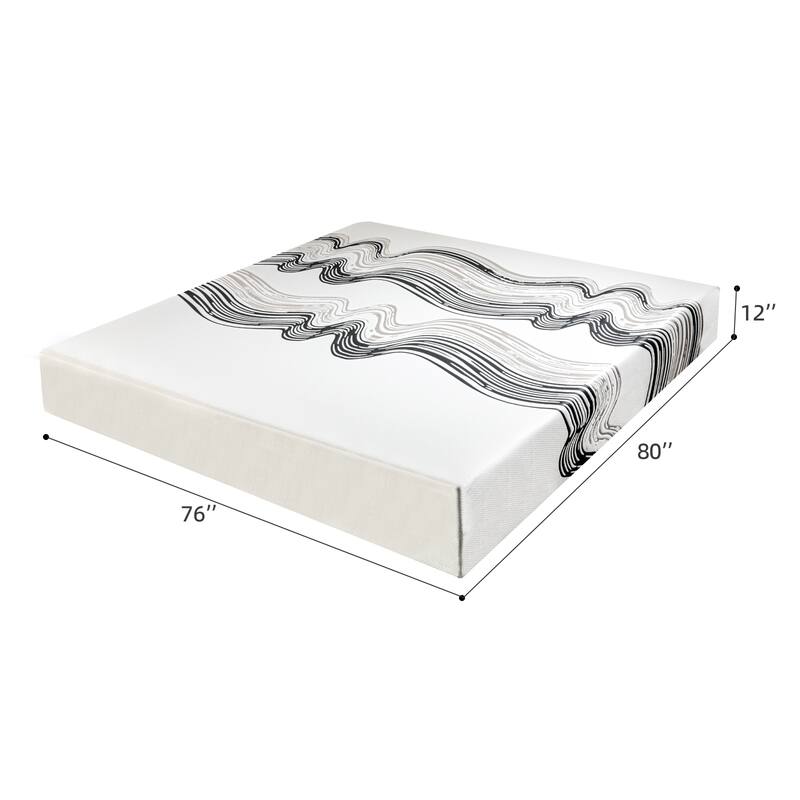 12-Inch King Mattress , High Rebound for Long-Lasting Comfort, Eco-Conscious Material, Sleek Styling Perfect for Modern Bedrooms