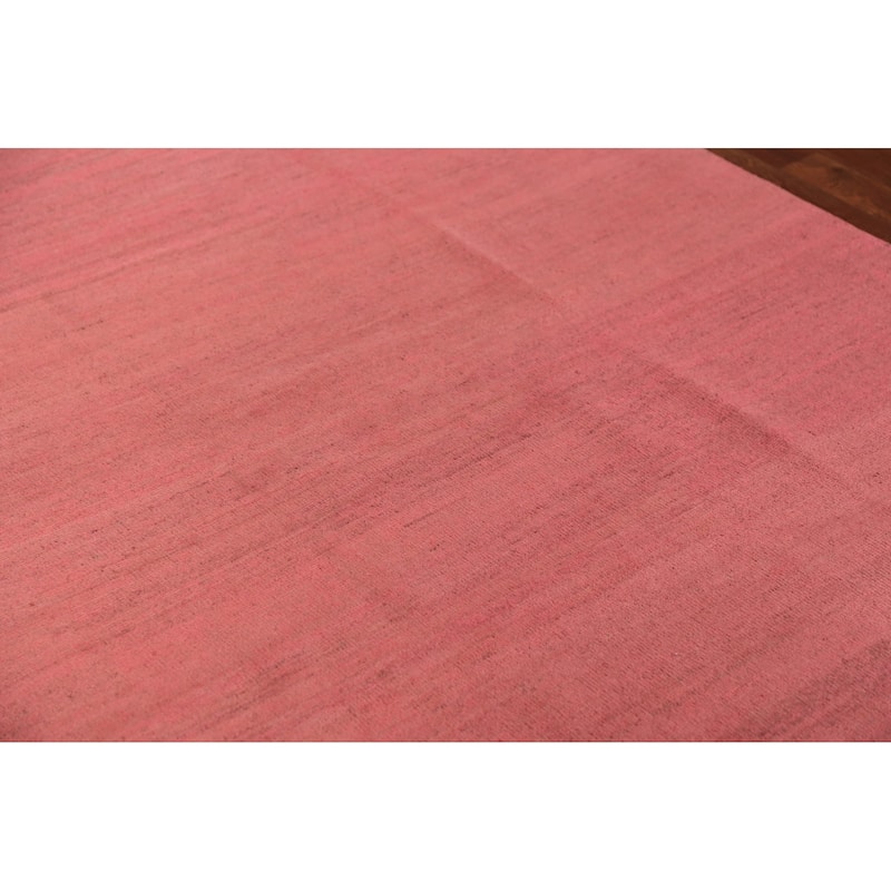 Pink Modern Gabbeh Area Rug Handmade Bedroom Wool Carpet - 6'7" x 9'8"