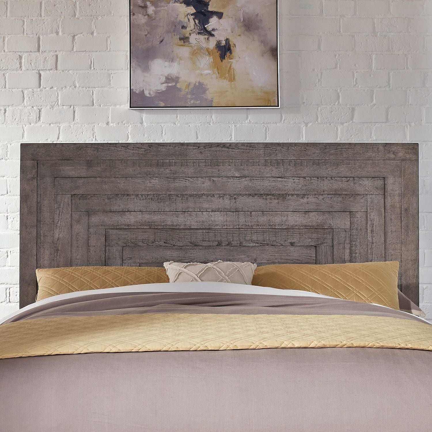 Modern Farmhouse Dusty Charcoal Distressed King Panel Headboard