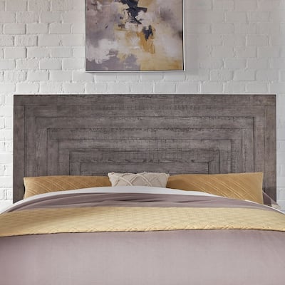 Modern Farmhouse Dusty Charcoal Distressed Queen Panel Headboard
