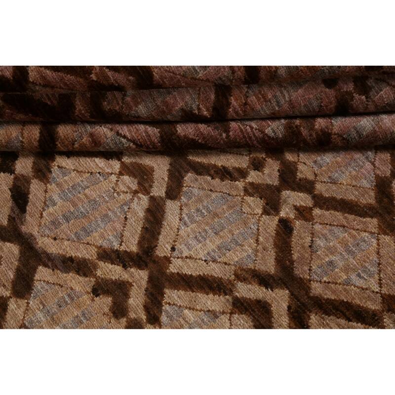 Geometric Gabbeh Kashkoli Oriental Area Rug Wool Hand-knotted Carpet - 5'7" x 7'9"
