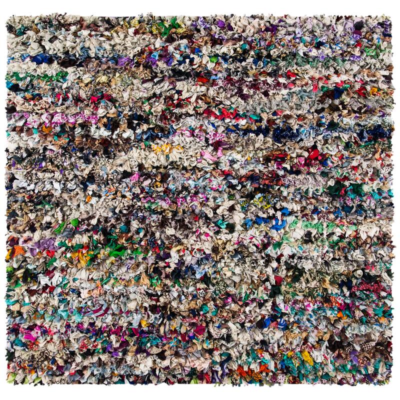 SAFAVIEH Handmade Rio Abstract Multicolor Polyester Shag Area Rug