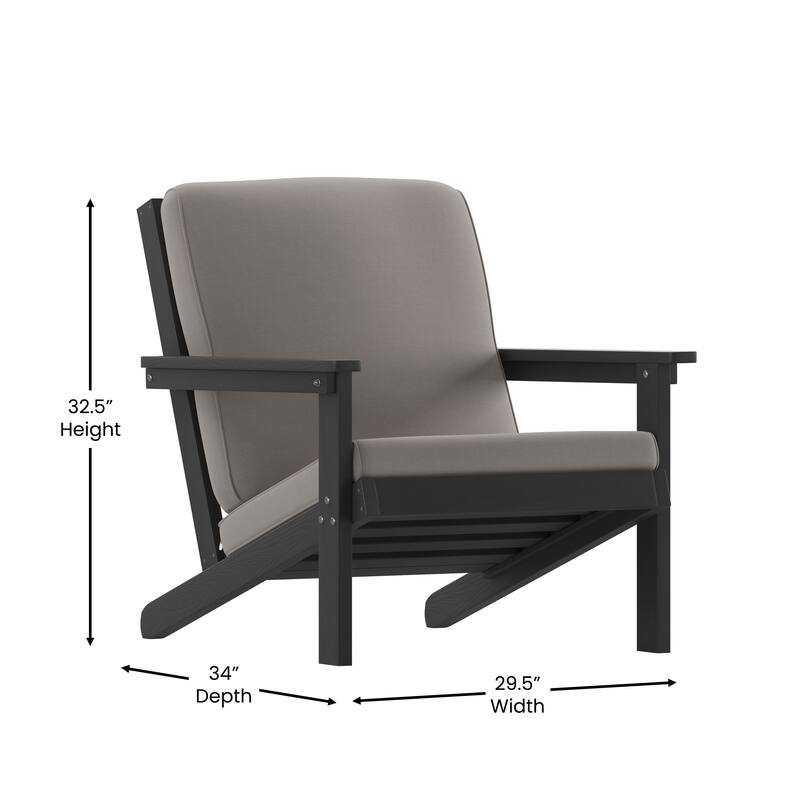 All-Weather Poly Resin Adirondack Style Chair & Cushions