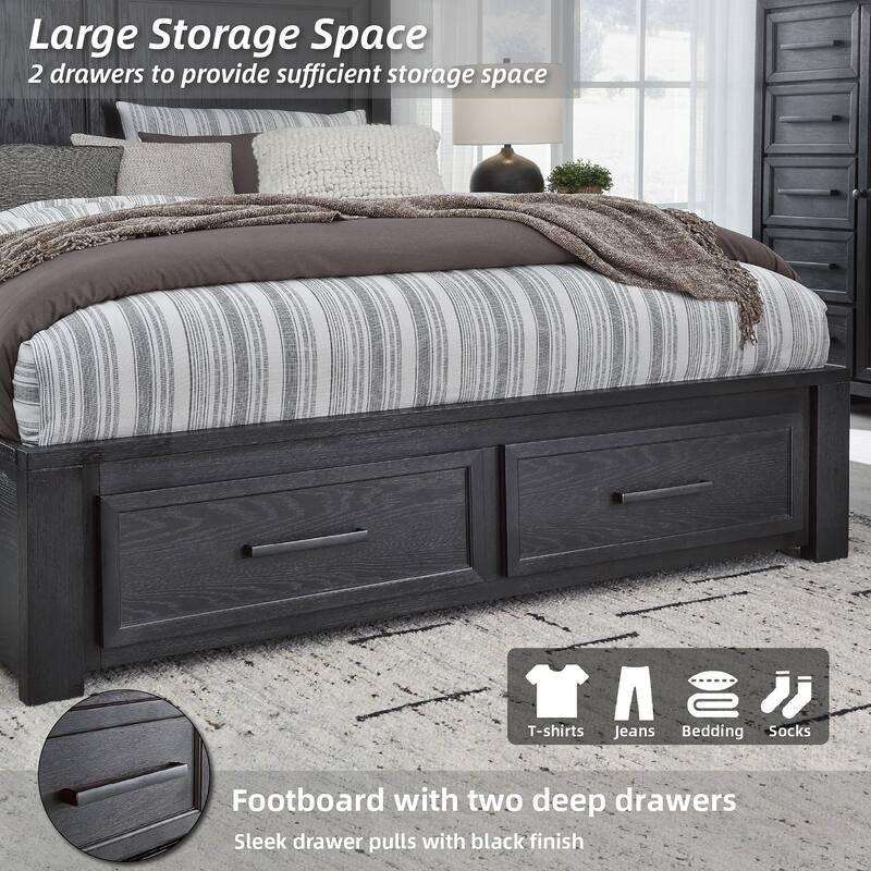 Signature Design by Ashley Foyland Black California King Panel Storage Bed