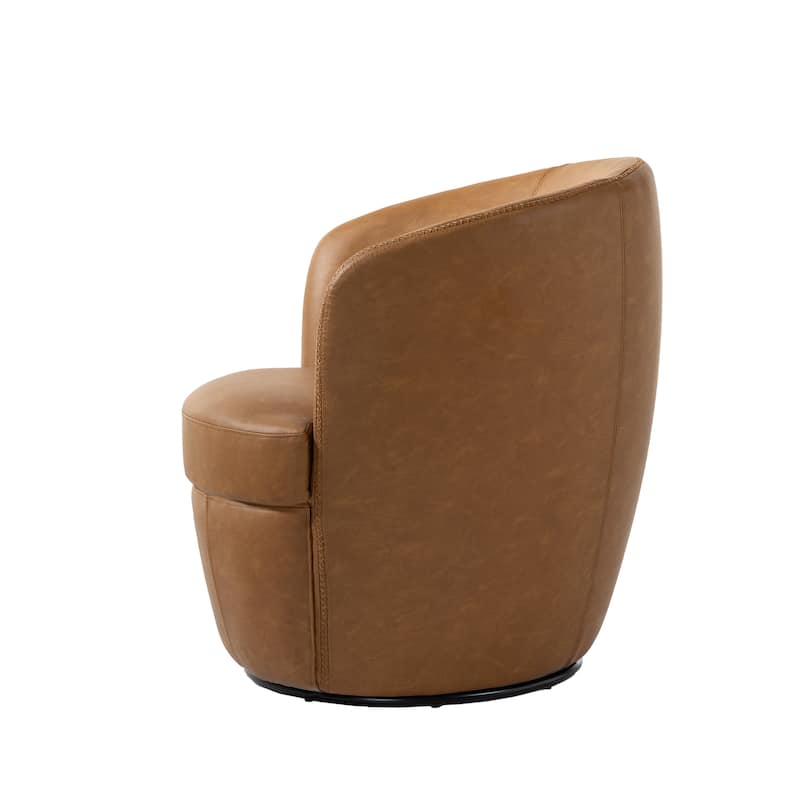 PU Leather Swivel Accent Chair Barrel Chair