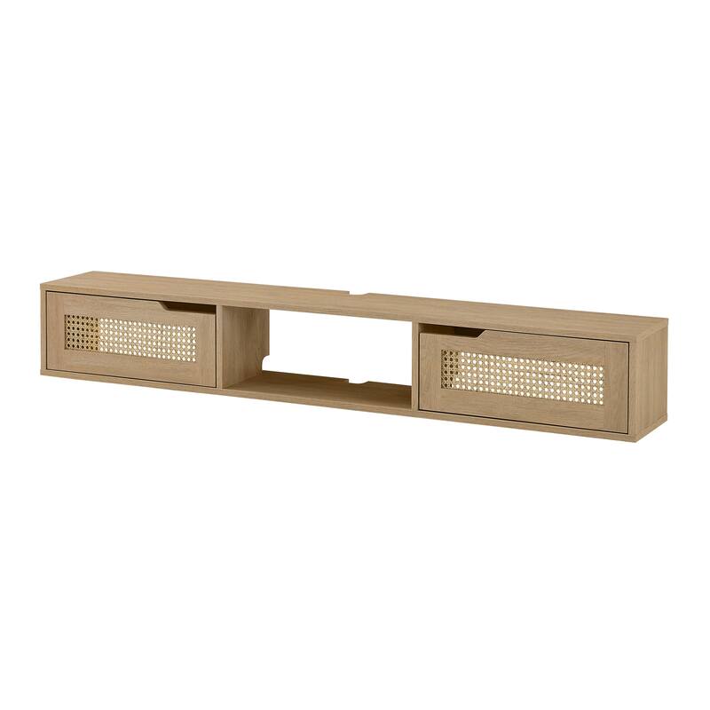 Middlebrook Scandi Faux Rattan-Door Floating TV Stand
