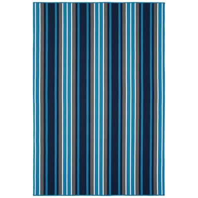 Voavah Blue Hand-Made Flatweave Indoor/Outdoor Area Rug