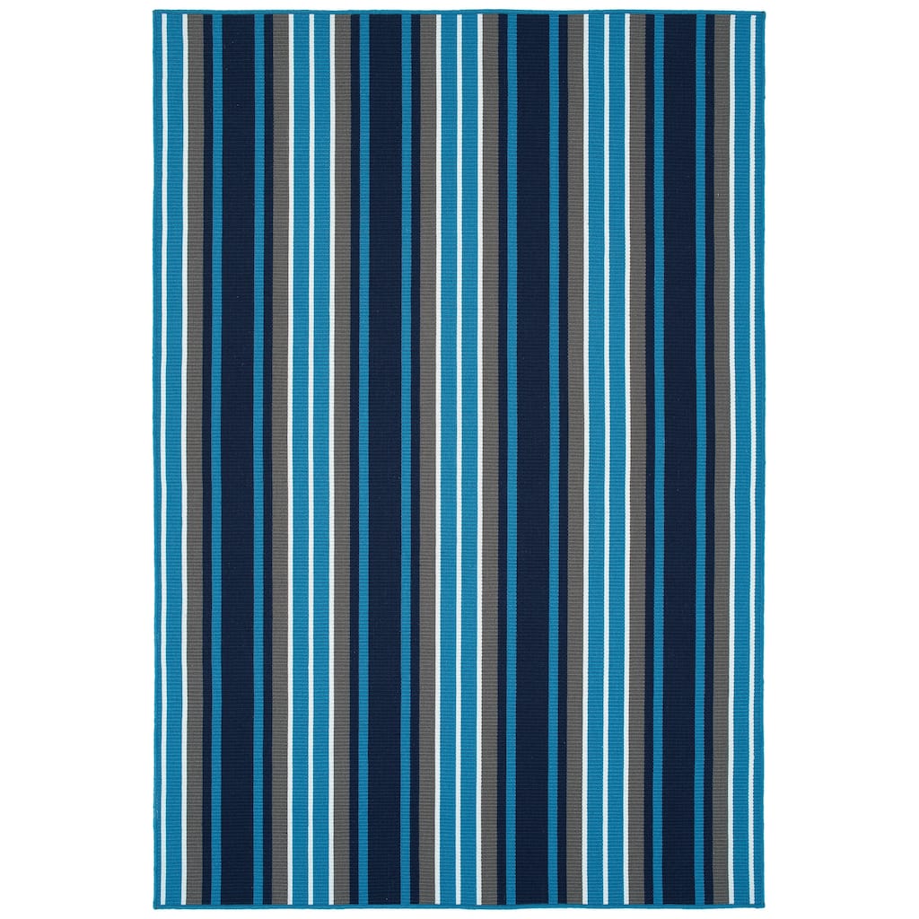 Voavah Blue Hand-Made Flatweave Indoor/Outdoor Area Rug