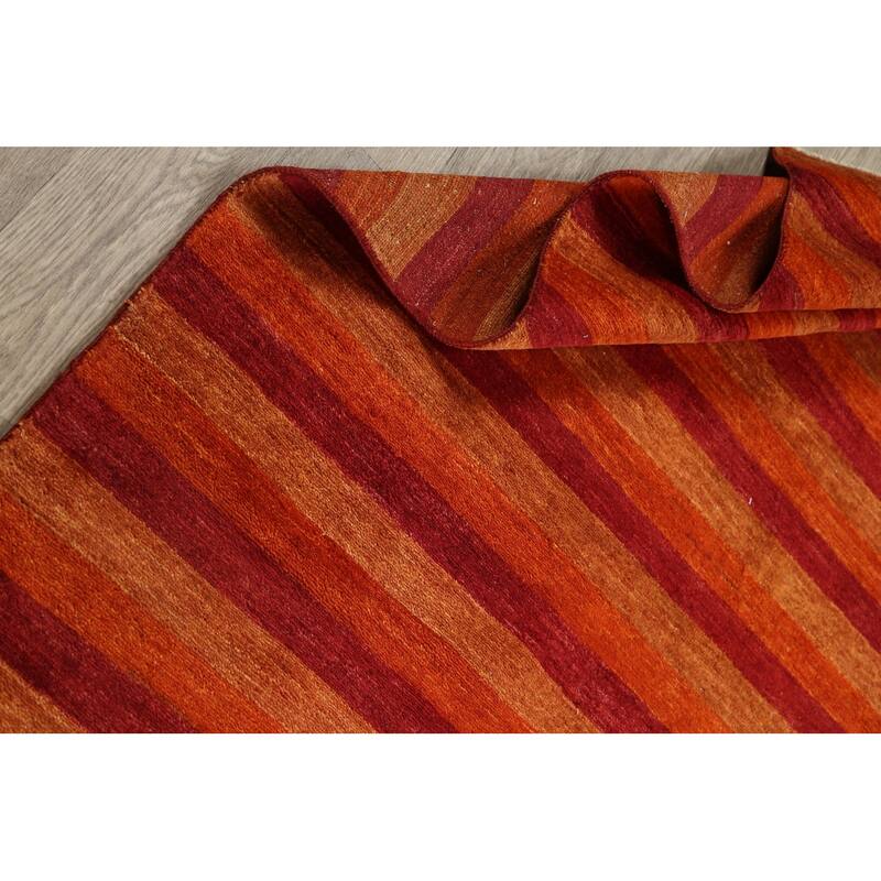 Modern Striped Gabbeh Kashkoli Oriental Area Rug Wool Hand-knotted - 5'5" x 7'8"