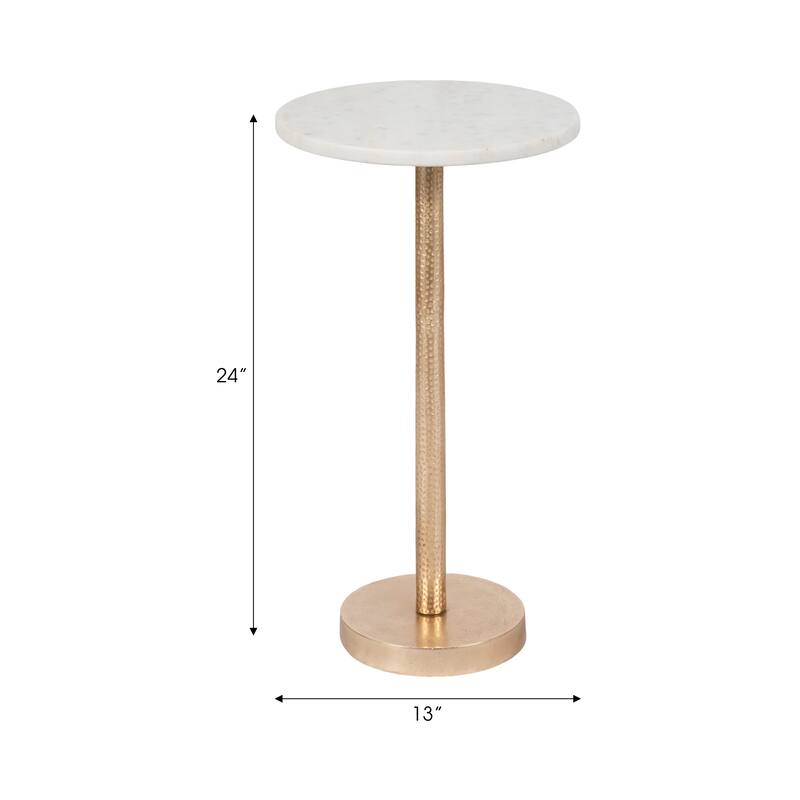 Sagebrook Home's Elegant Aluminum and Stone Accent Table - Perfect Addition to Any Home Decor