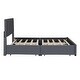 preview thumbnail 7 of 16, Queen Size Upholstered Platform Bed with Classic Headboard and 4 Drawers, Linen Fabric,Wooden Slat Mattress Support