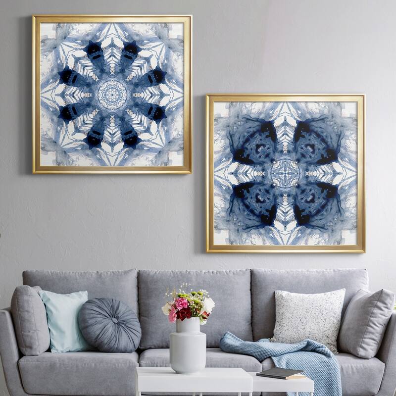Indigo Kaleidoscope III Premium Framed Canvas - Ready to Hang